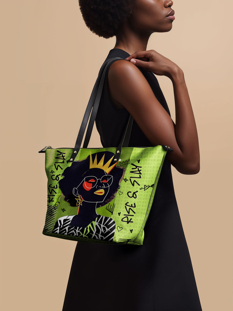 "Aina" Lime Pop Leather Tote Bag Matching Set - DD DEAL