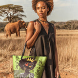 "Aina" Lime Pop Leather Tote Bag - BRAVE ONES DEAL