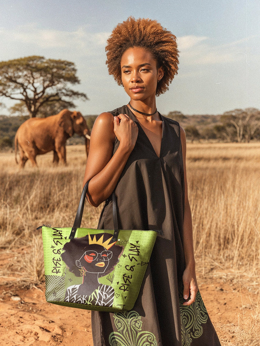 "Aina" Lime Pop Leather Tote Bag Matching Set - DD DEAL