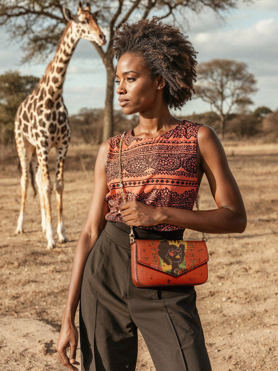 "Aina" Flame Red Envelope Chain Crossbody Bag - DD DEAL