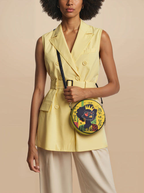 "Aina" Lemon Zest Circle Crossbody Bag