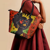 "Aina" Flame Red Leather Tote Bag