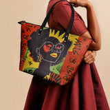 "Aina" Flame Red Leather Tote Bag - BRAVE ONES DEAL