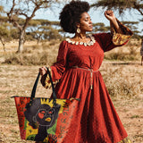 "Aina" Flame Red Leather Tote Bag - BRAVE ONES DEAL