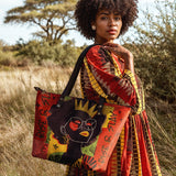 "Aina" Flame Red Leather Tote Bag - BRAVE ONES DEAL