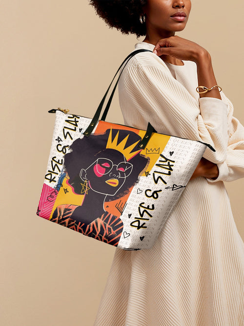 "Aina" Coconut White Leather Tote Bag Matching Set - DD DEAL