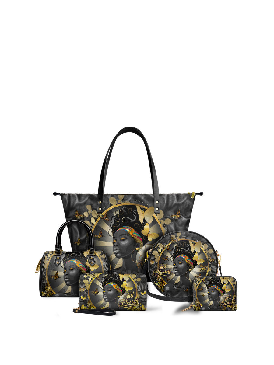 "Barakaya" Leather Tote Bag Matching Set - DD DEAL
