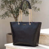 "Safiya" Black Chain Tote Bag
