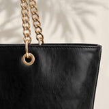 "Safiya" Black Chain Tote Bag
