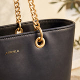 "Safiya" Black Chain Tote Bag