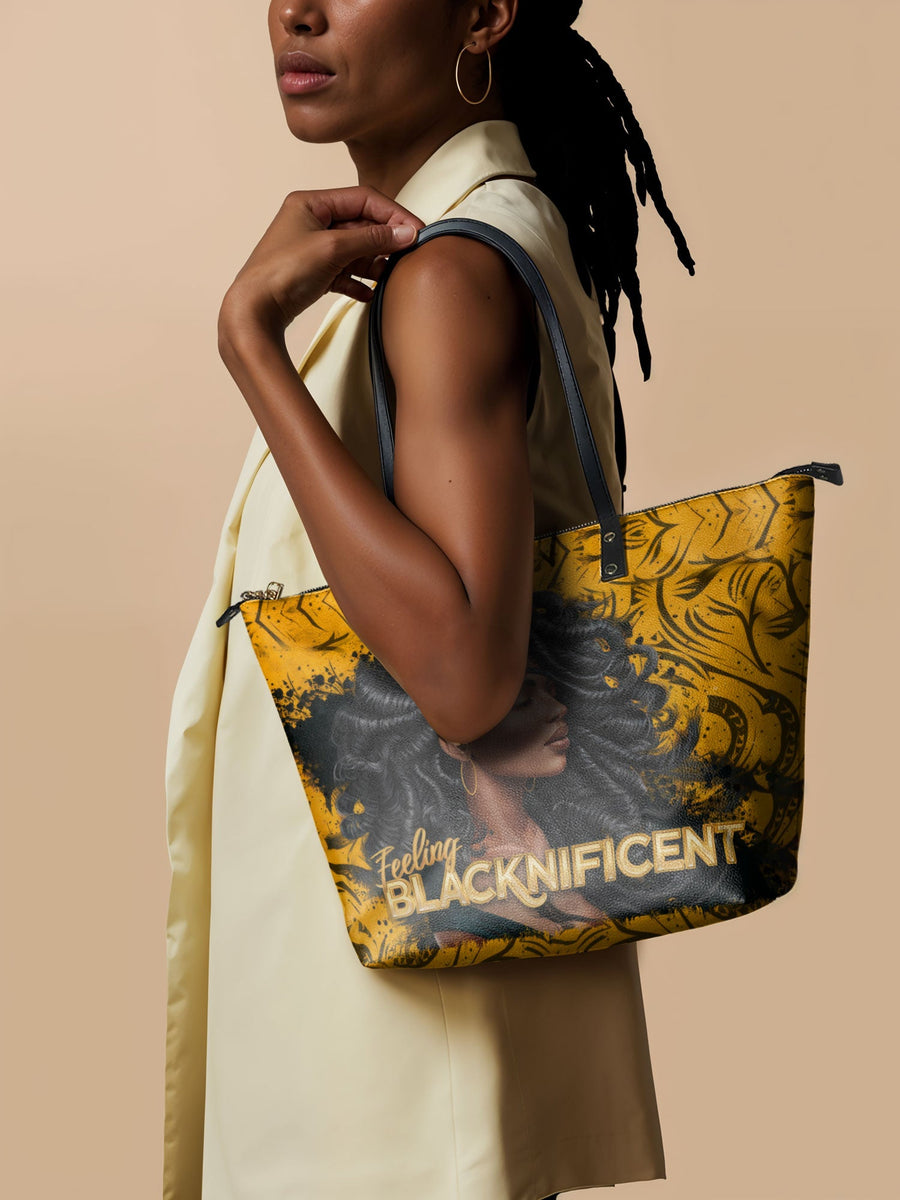"Blacknificent" Leather Tote Bag - DD DEAL