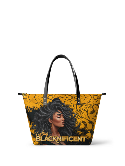"Blacknificent" Leather Tote Bag - FALL CLEARANCE DEAL