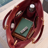 "Safiya" Burgundy Chain Tote Bag