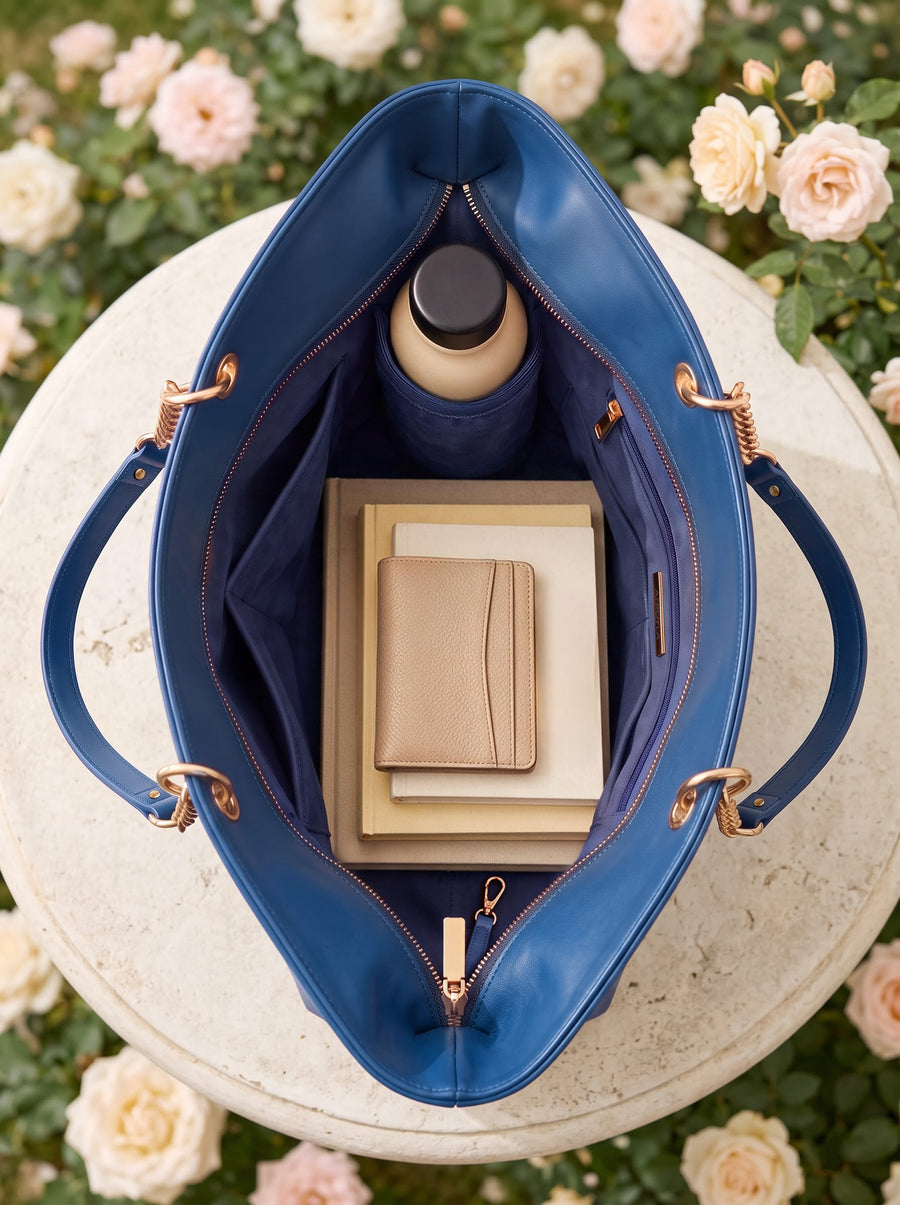 "Safiya" Cobalt Blue Chain Tote Bag