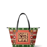 "Dope Black Wife" Frosted Pine Leather Tote Bag - BRAVE ONES DEAL