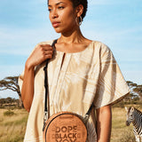 "Dope Black Mom" Circle Crossbody Bag