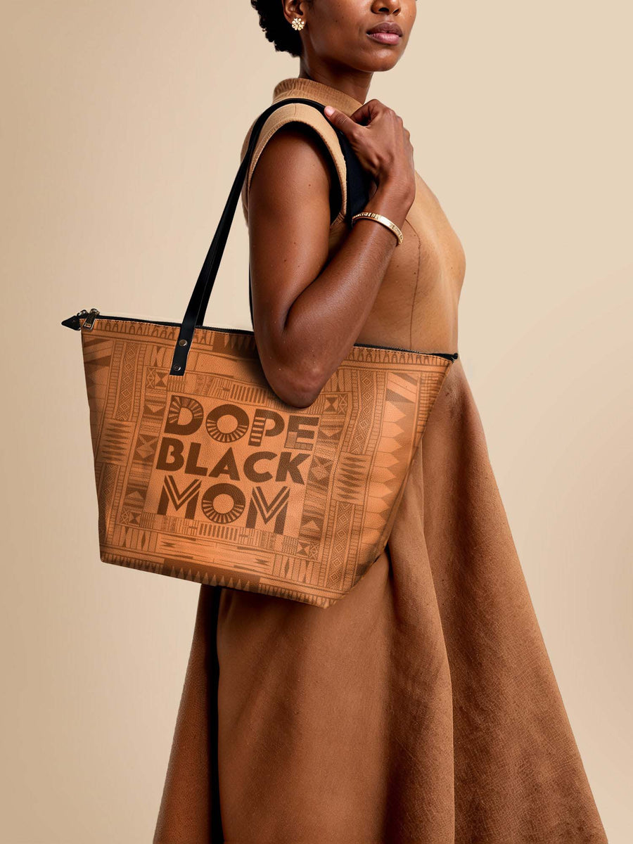 "Dope Black Mom" Leather Tote Bag - DD DEAL