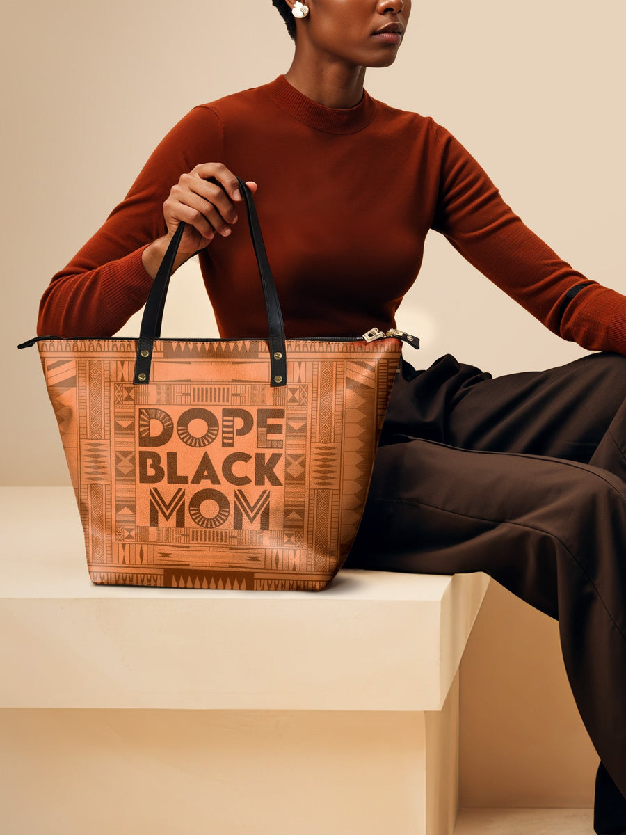"Dope Black Mom" Leather Tote Bag Matching Set - DD DEAL