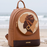 "Dunia" Applique Leather Backpack