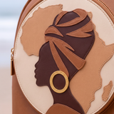 "Dunia" Applique Leather Backpack