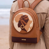 "Dunia" Applique Leather Backpack