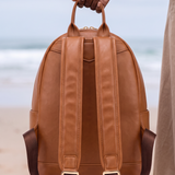 "Dunia" Applique Leather Backpack