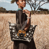 "Fahari" Monochrome Leather Tote Bag - BRAVE ONES DEAL
