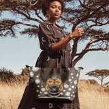 "Fahari" Monochrome Leather Tote Bag - BRAVE ONES DEAL