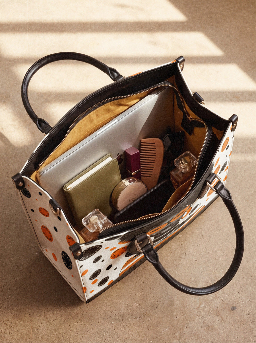 "Fahari" Marshmallow Citrus Leather Handbag - DD DEAL