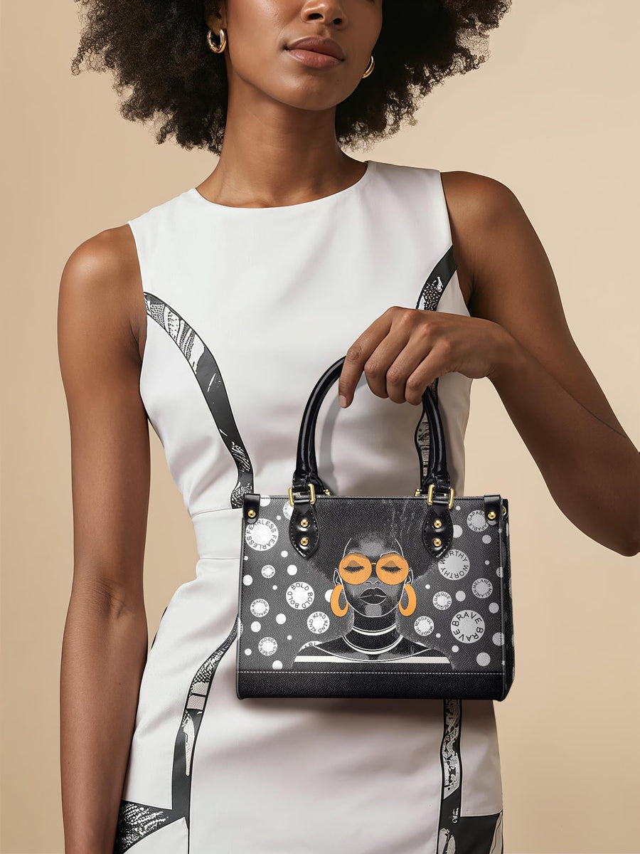 "Fahari" Monochrome Small Leather Handbag Matching Set - DD DEAL