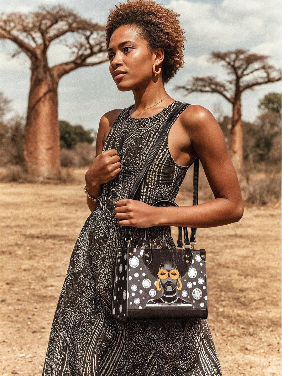 "Fahari" Monochrome Small Leather Handbag Matching Set - DD DEAL