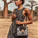 "Fahari" Monochrome Small Leather Handbag A250 Deal