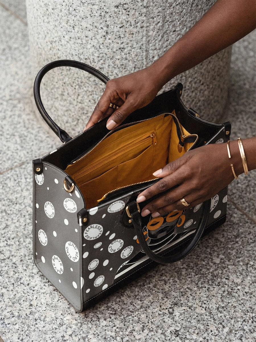 "Fahari" Monochrome Leather Handbag Matching Set - DD DEAL