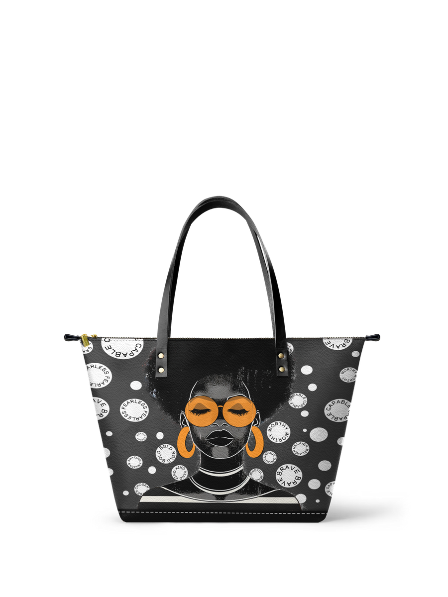 "Fahari" Monochrome Leather Tote Bag - DD DEAL