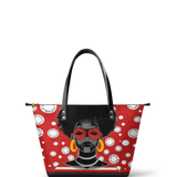 "Fahari" Strawberry Pop Leather Tote Bag - BRAVE ONES DEAL