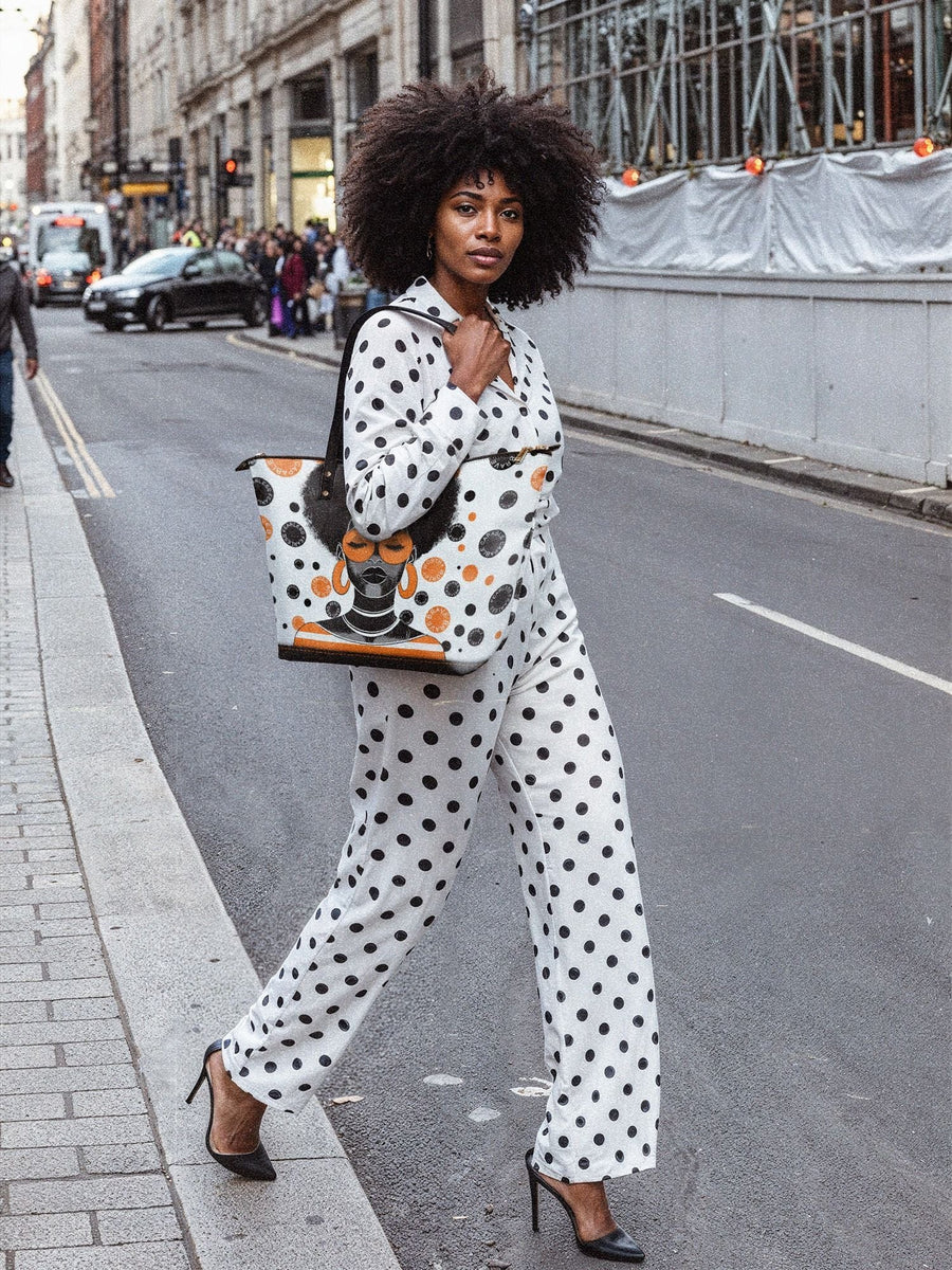 "Fahari" Marshmallow Citrus Leather Tote Bag - DD DEAL