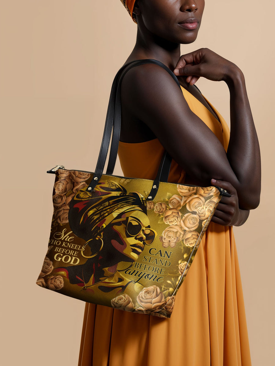 "Godfidence" Leather Tote Bag Matching Set - DD DEAL