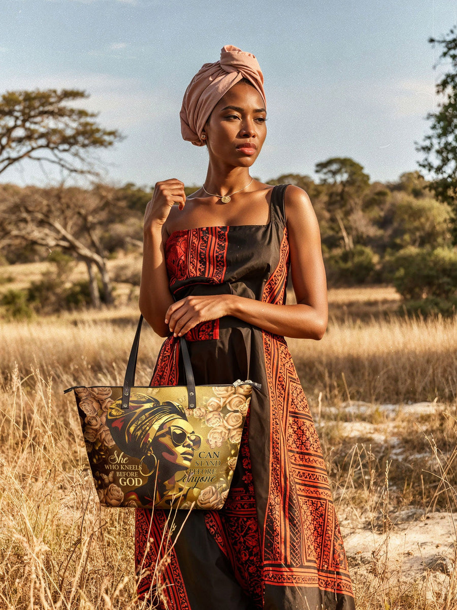 "Godfidence" Leather Tote Bag Matching Set - DD DEAL