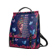 "Imani" Blue Orchid Leather Backpack