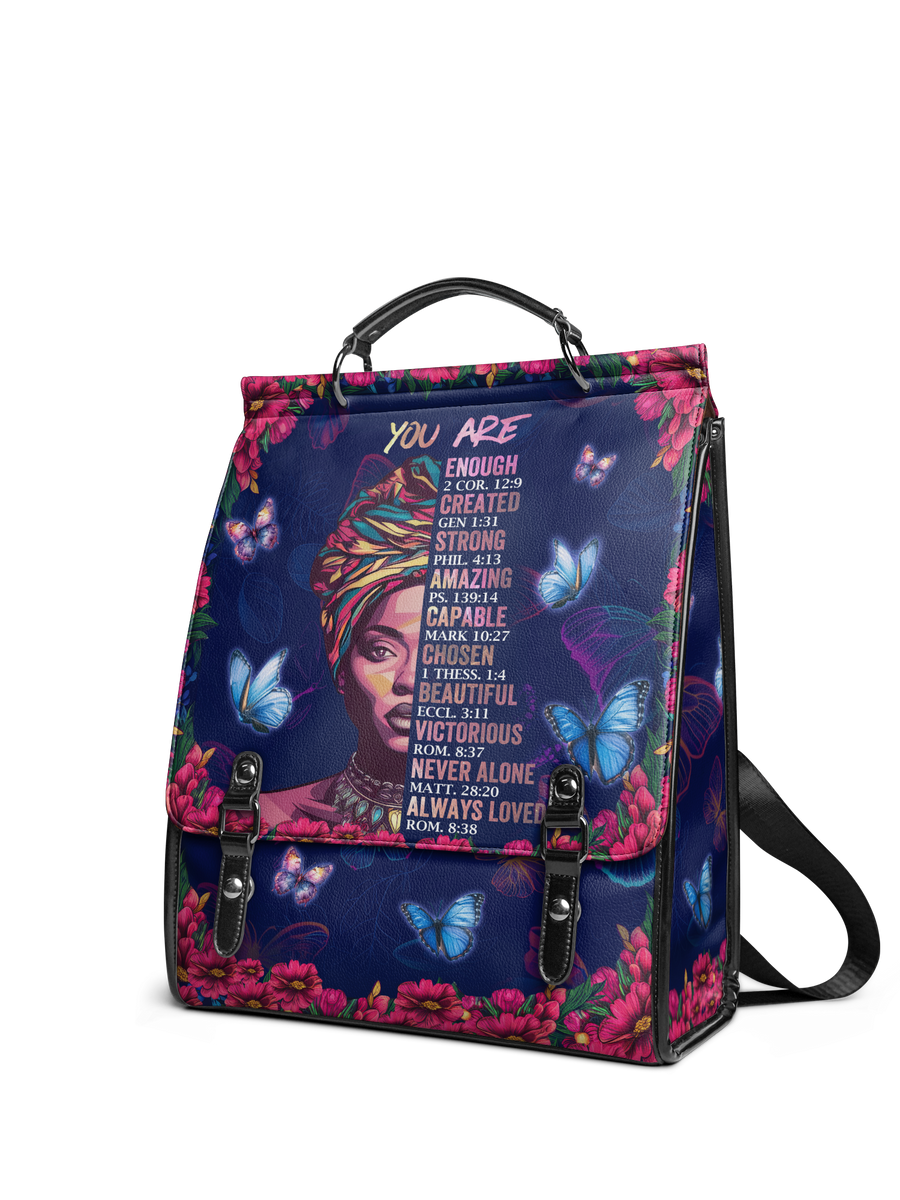 "Imani" Blue Orchid Leather Backpack
