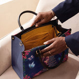 "Imani" Blue Orchid Leather Handbag - BRAVE ONES DEAL
