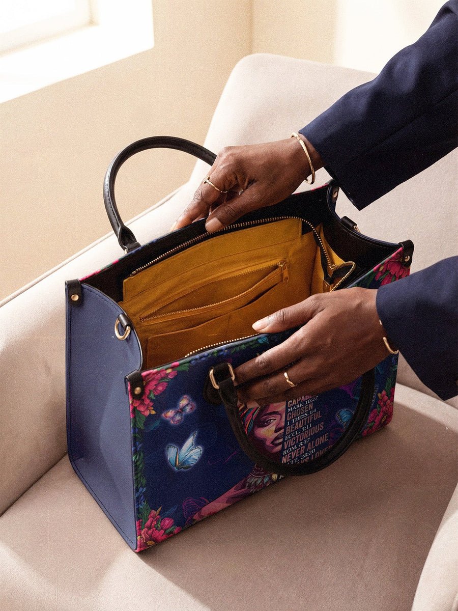 "Imani" Blue Orchid Leather Handbag DD DEAL