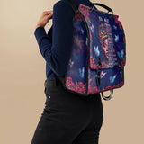 "Imani" Blue Orchid Leather Backpack