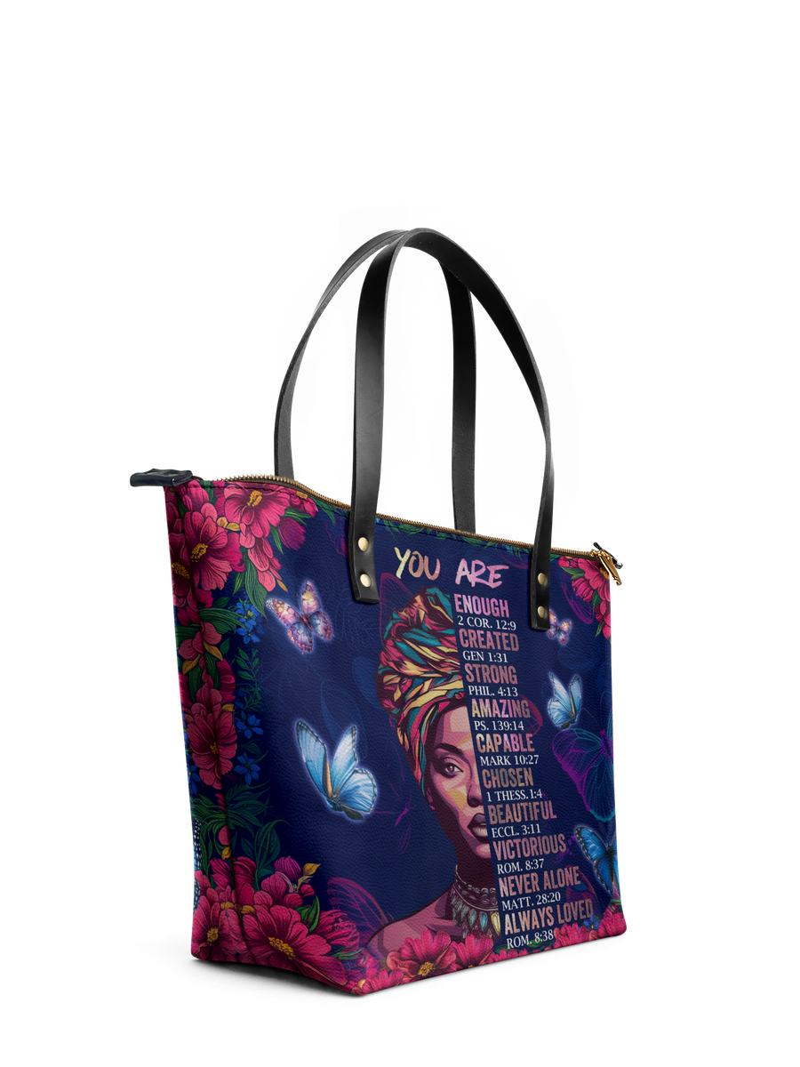 "Imani" Blue Orchid Leather Tote Bag Matching Set - DD DEAL