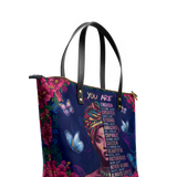 "Imani" Blue Orchid Leather Tote Bag