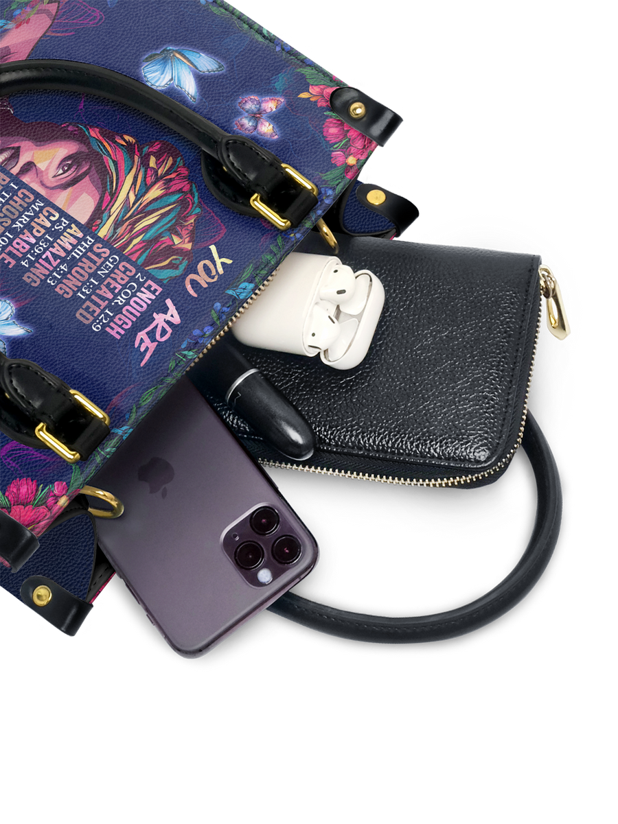 "Imani" Blue Orchid Small Leather Handbag