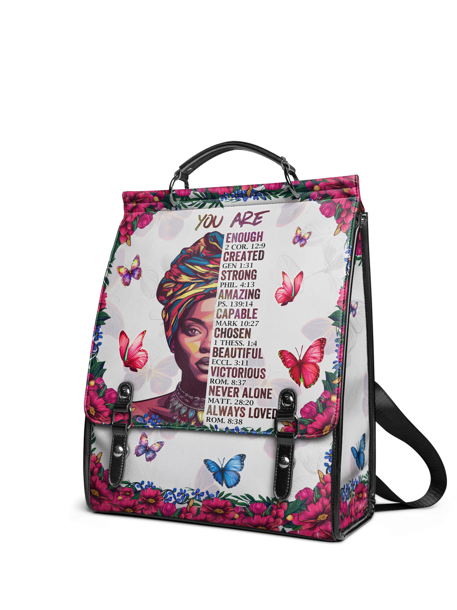 "Imani" Dove White Leather Backpack Matching Set - DD DEAL