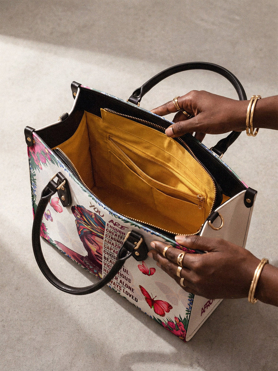 "Imani" Dove White Leather Handbag Matching Set - DD DEAL