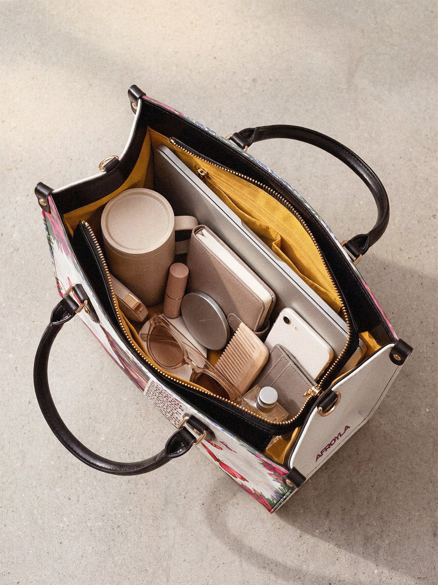 "Imani" Dove White Leather Handbag Matching Set - DD DEAL