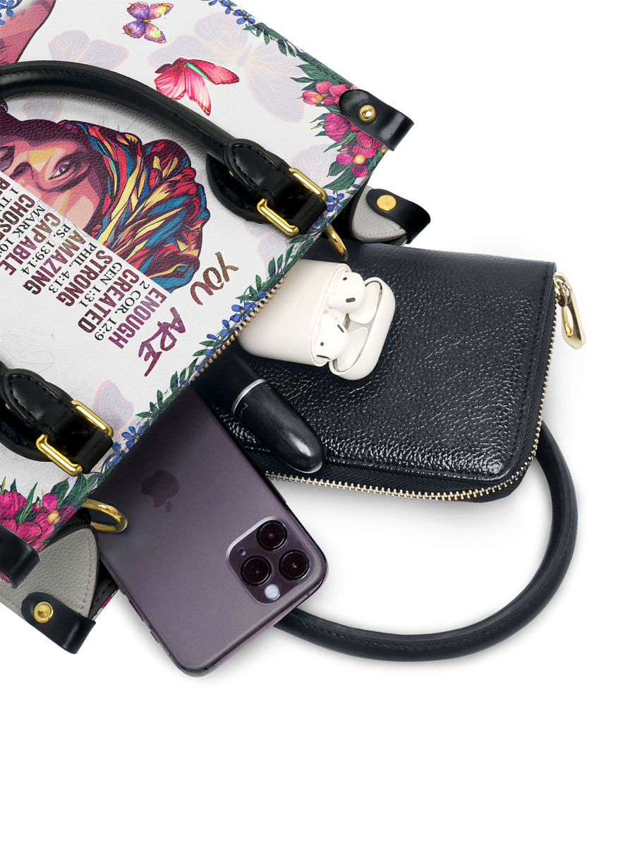 "Imani" Dove White Small Leather Handbag